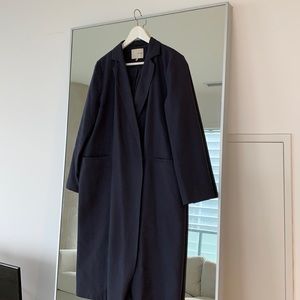 Navy grey long jacket | Oak + Fort